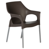 Baštenska stolica Stella sa aluminijumskim nogama -  tamno moka