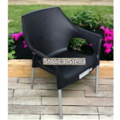 Baštenska stolica Stella sa aluminijumskim nogama -  antracit