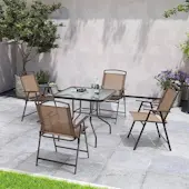 Baštenski set sto i sklopive stolice za 4 osobe kapućino Napoli Lemon 24-SA0123K