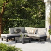 Baštenski set  Cantara trosed sa dve stolice i stočićem 5 seater grafit CU 257361