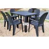 Baštenski set Sto Orfeo + 6 stolica Avala 140x80cm antracit