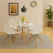 Trpezarijska garnitura Skandi sto i 4 stolice bela
