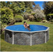 Gre bazen okrugli montažni Corcega Stone SET 550x132cm