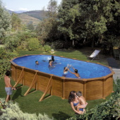 Gre bazen ovalni montažni Pacific Wood SET 730x375x120 cm