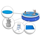 Jilong bazen sa filter pumpom, lestvama, prekrivačem i prostirkom 450X90cm 10208EU 