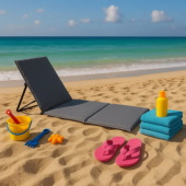 Ležaljka za plažu sklopiva - siva LP-720000S