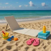 Ležaljka za plažu sklopiva - bež LP-720000B