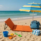 Ležaljka za plažu sklopiva - narandžasta LP-720000N