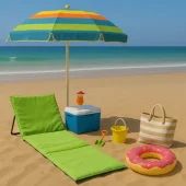 Ležaljka za plažu sklopiva - zelena LP-720000Z