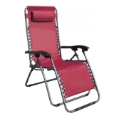 Messina baštenska stolica podesiva sa jastukom metalna  - crvena 055680