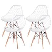 Set trpezarijskih plastičnih stolica Skandi bela 4/1 25-KS008SET