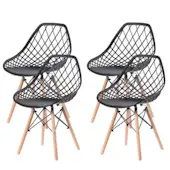 Set trpezarijskih plastičnih stolica Skandi crna 4/1 25-KS009SET