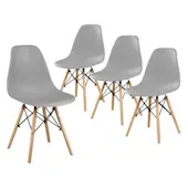 Set plastičnih trpezarijskih stolica Aurora siva 4/1 25-KS007SET