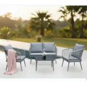 Zen Garden baštenska garnitura Bali ratan siva