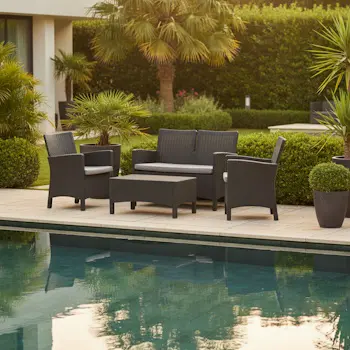 Topps baštenski set Rattan 2 antracit 9402A-2