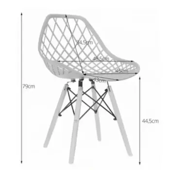 Trpezarijska stolica Skandi bela-2