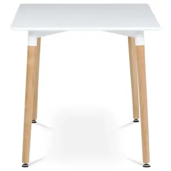 Trpezarijski sto sa drvenim nogarima pravougaoni 120x80 cm beli-1