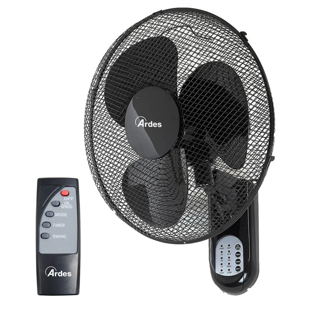 Ardes ventilator zidni sa daljinskim upravljačem i tajmerom 50W Crni AR5W40R Ardes ventilator zidni sa daljinskim upravljačem i tajmerom 50W Crni AR5W40R