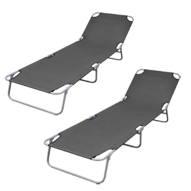 Baštenska ležaljka sklopiva - siva 2 komada 712000s-2 Baštenska ležaljka sklopiva - siva 2 komada 712000s-2