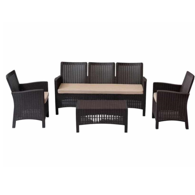 Baštenska garnitura Rattan 3 Brown 9403B