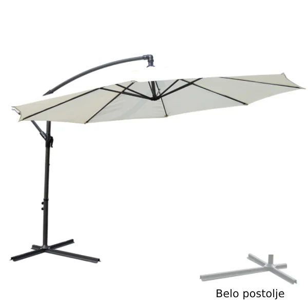 Suncobran viseći zglobni Parasol 300cm beli 24-SA0115B