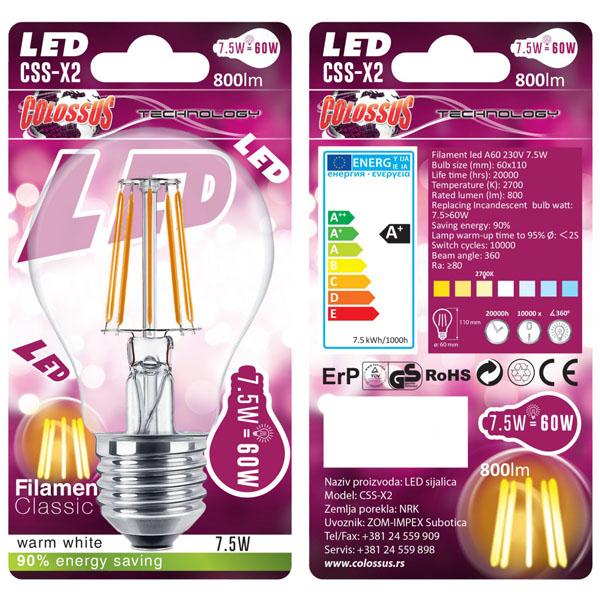 Colossus filament led sijalica E27 CSS-X2 -1