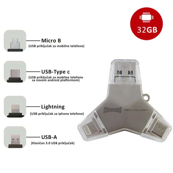 Colossus multi USB i dragon 4 u 1 U016A 32GB 