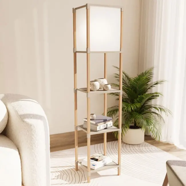 Fixwood podna lampa sa 3 plastične police drvena FIX-2020-1