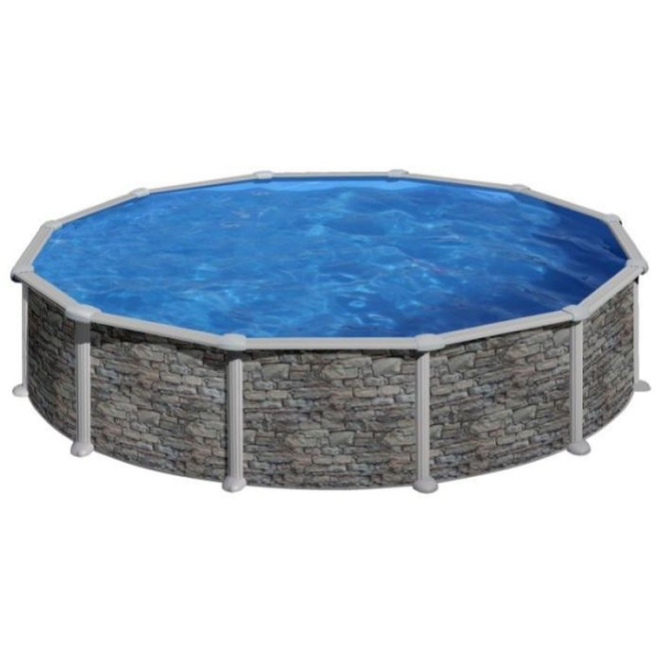 Gre bazen okrugli montažni Corcega Stone SET 550x132cm-3