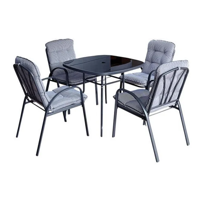 Green bay baštenski set Veneto sa jastucima crno sivi 078518 Green bay baštenski set Veneto sa jastucima crno sivi 078518