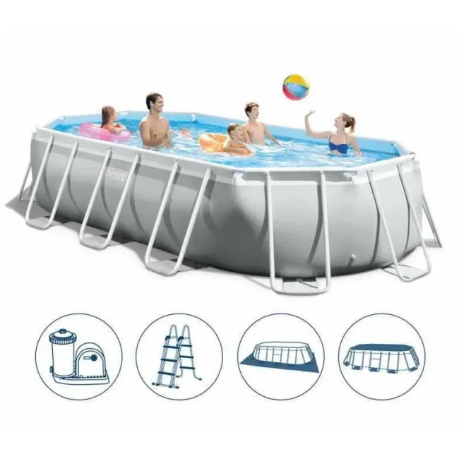 Intex bazen Prism Frame Oval Premium sa čeličnom konstrukcijom 6.10x3.05x1.22m 26798NP