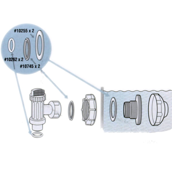 Intex set  podloški i dihtunga za pumpe 25006-7