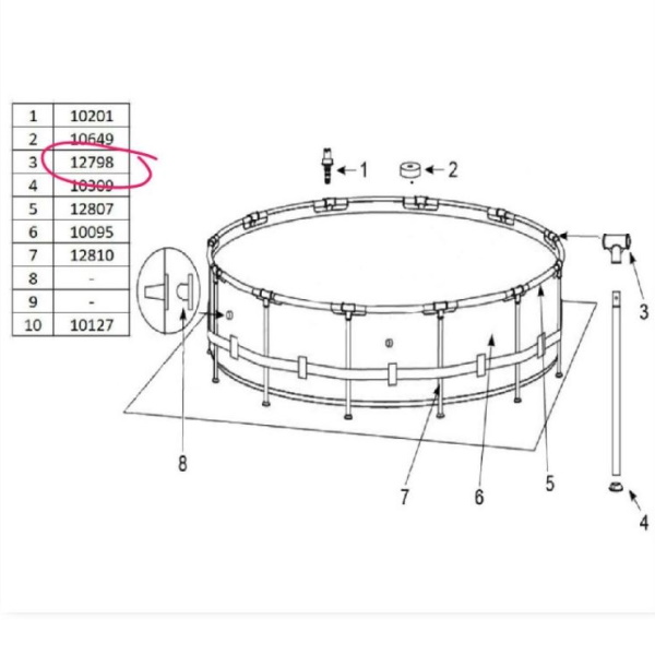 Intex T spoj za Metal Frame bazene 12798-3