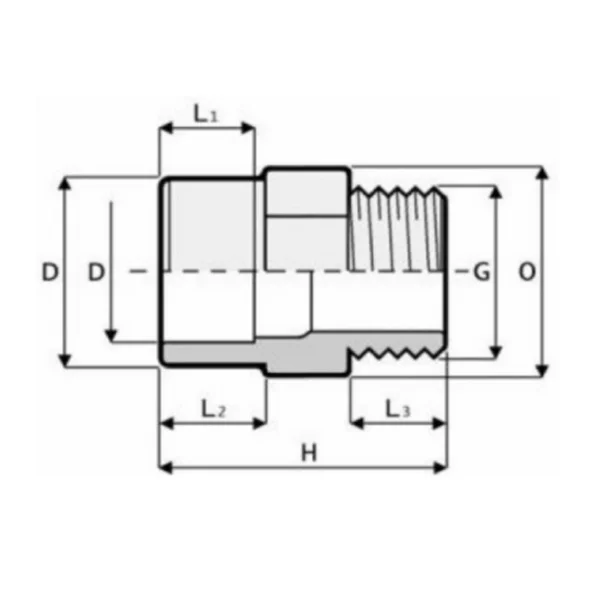 NA muf spoljašnji navoj D75 NA muf spoljašnji navoj D75