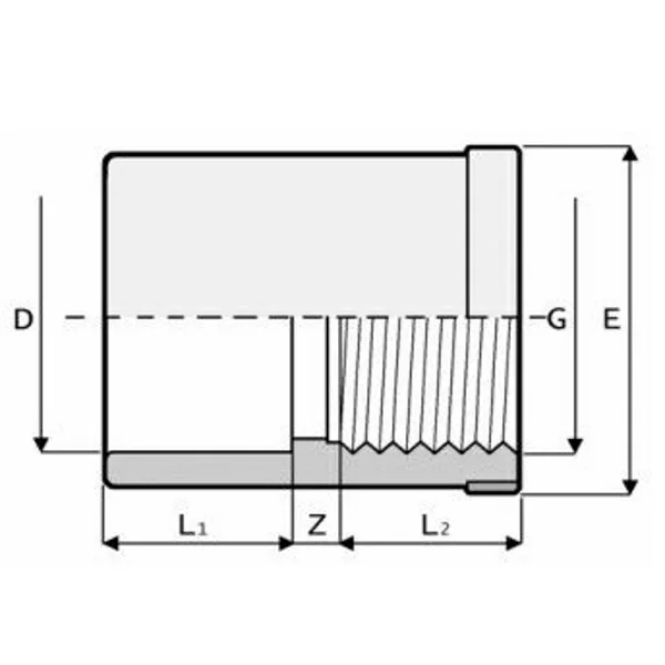 NA muf unutrašnji navoj D50 NA muf unutrašnji navoj D50