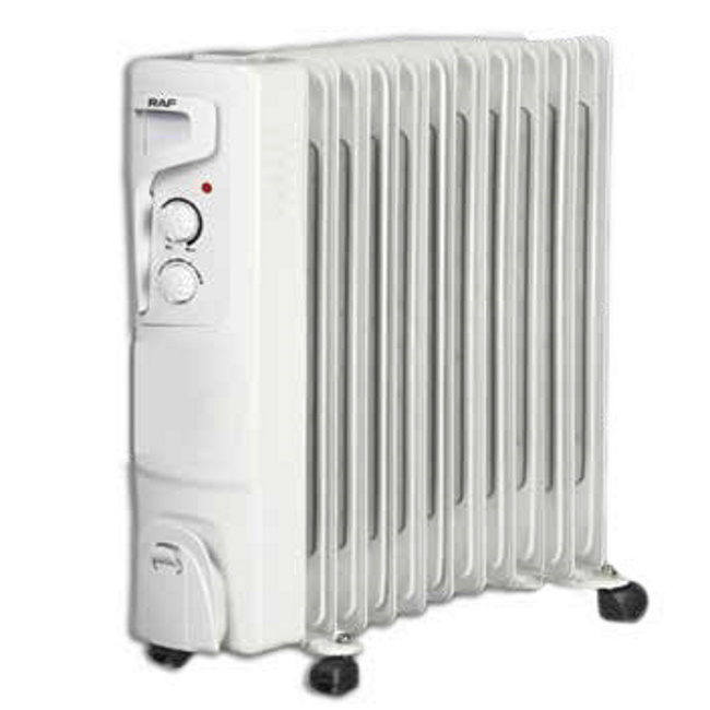 Raf uljni radijator sa ventilatorom 9 rebara 2000W beli R.0931P