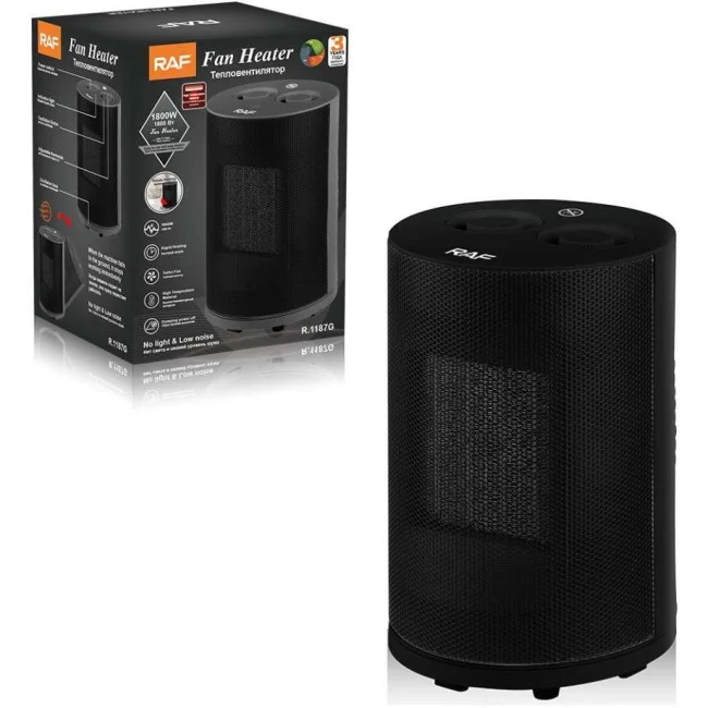 Raf grejalica sa ventiatorom 1800W crna R.1187W Raf grejalica sa ventiatorom 1800W crna R.1187W