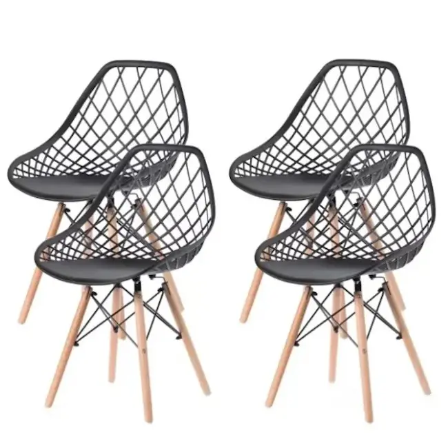 Set trpezarijskih plastičnih stolica Skandi crna 4/1 25-KS009SET