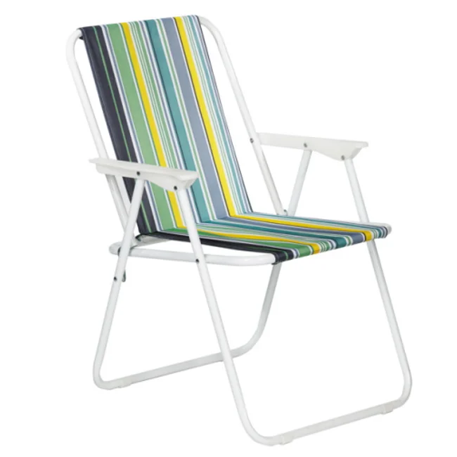 Sklopiva stolica na pruge zeleno žuto bela
