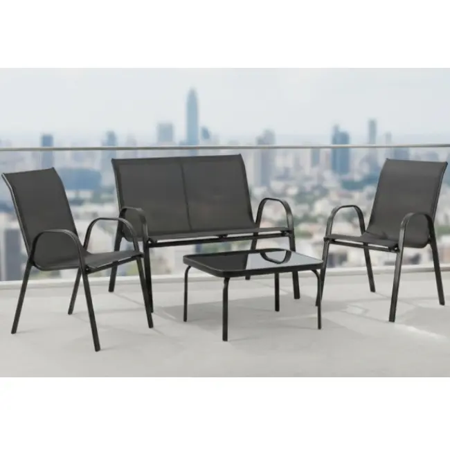 Zen Garden baštenska garnitura sa dvosedom Lagos crna