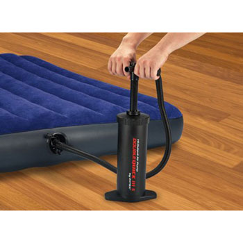 Intex vazdušni krevet na naduvavanje 99x191x22 cm + ručna pumpa Double quick 3-1