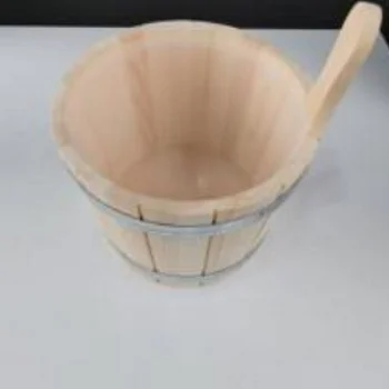 Drveno vedro za saunu 5l beli bor-1 Drveno vedro za saunu 5l beli bor-1