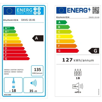Dunavox vinski frižider  potpuno ugradni  jednozonski DAVG-18.46B.TO-2