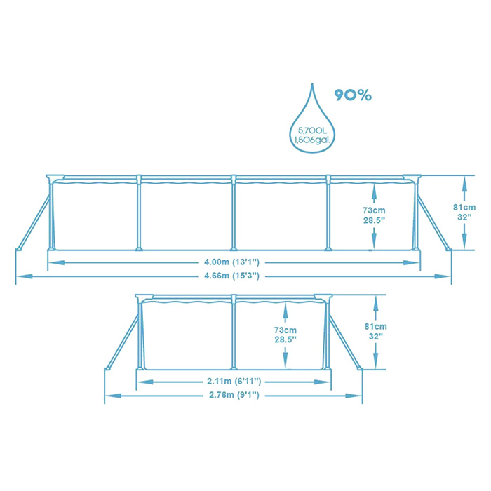 Bestway bazen Steel Pro sa čeličnom konstrukcijom 400x211x81cm 56405-5