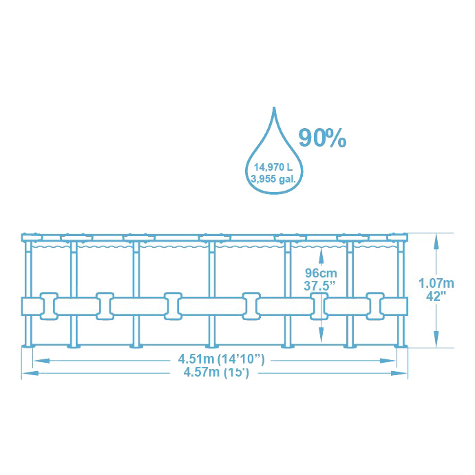 Bestway bazen Steel Pro MAX™ sa čeličnom konstrukcijom sa kompletnom opremom 457x107cm 56488-7
