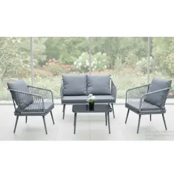 Zen Garden baštenska garnitura Bali ratan siva-1