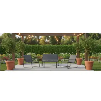 Zen Garden baštenska garnitura sa dvosedom Luna crna-2